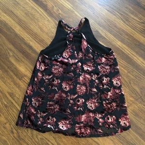 Rose velvet tank
